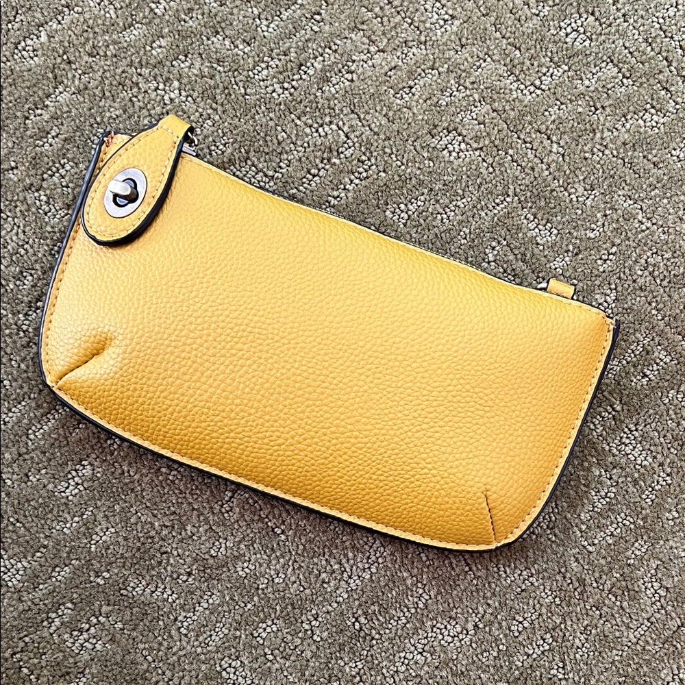 Yellow Leather Clutch
